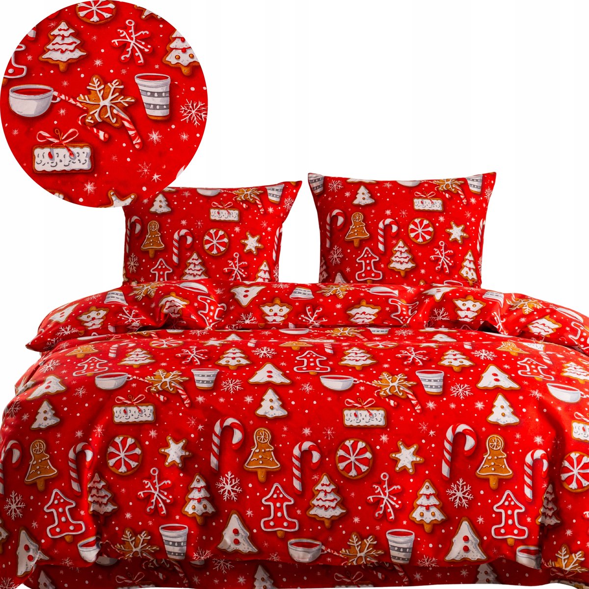 Kerst Dekbedovertrek 160x200 Katoen Satijn 3-delig Cadeau