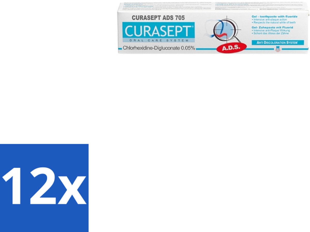Curasept Gel-Tandpasta 0,05% CHX 75 ml - Voordeelverpakking - 12 stuks