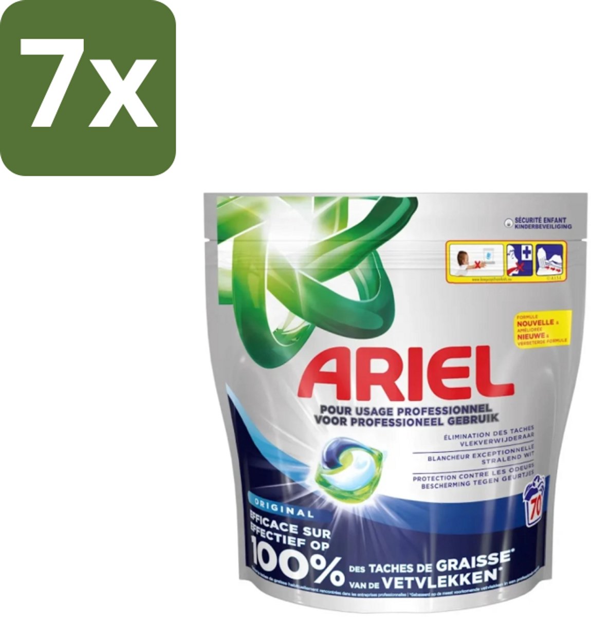 Ariel – Wasmiddel Pods – All-in-1 Regular – 70 wasbeurten - Bulkverpakking - 7 stuks