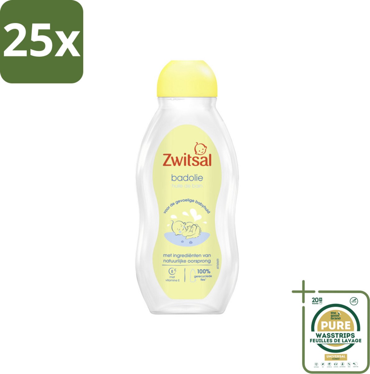 25 x Zwitsal Badolie 200 ml - Grootverpakking - Badolie Voor Baby - Droge Huid - Babyhuid Verzorging - Zwitsal Badolie - Babybad Ritueel
