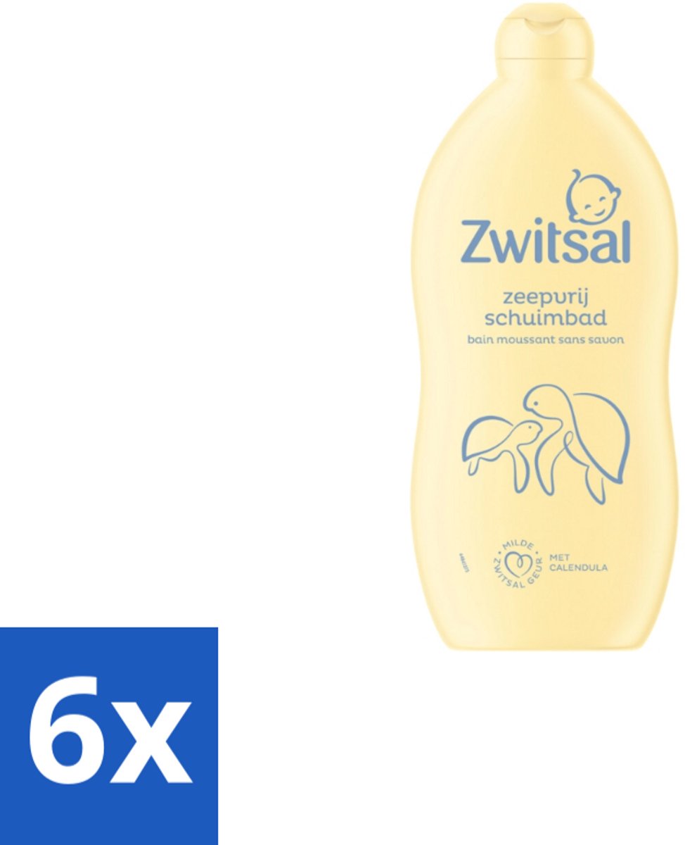 6 x Zwitsal – Schuimbad – Zeepvrij Baby – 700 ml - Babybad - Zeepvrij Schuimbad - Babyhuid Reinigen - Calendula - Anti-prik