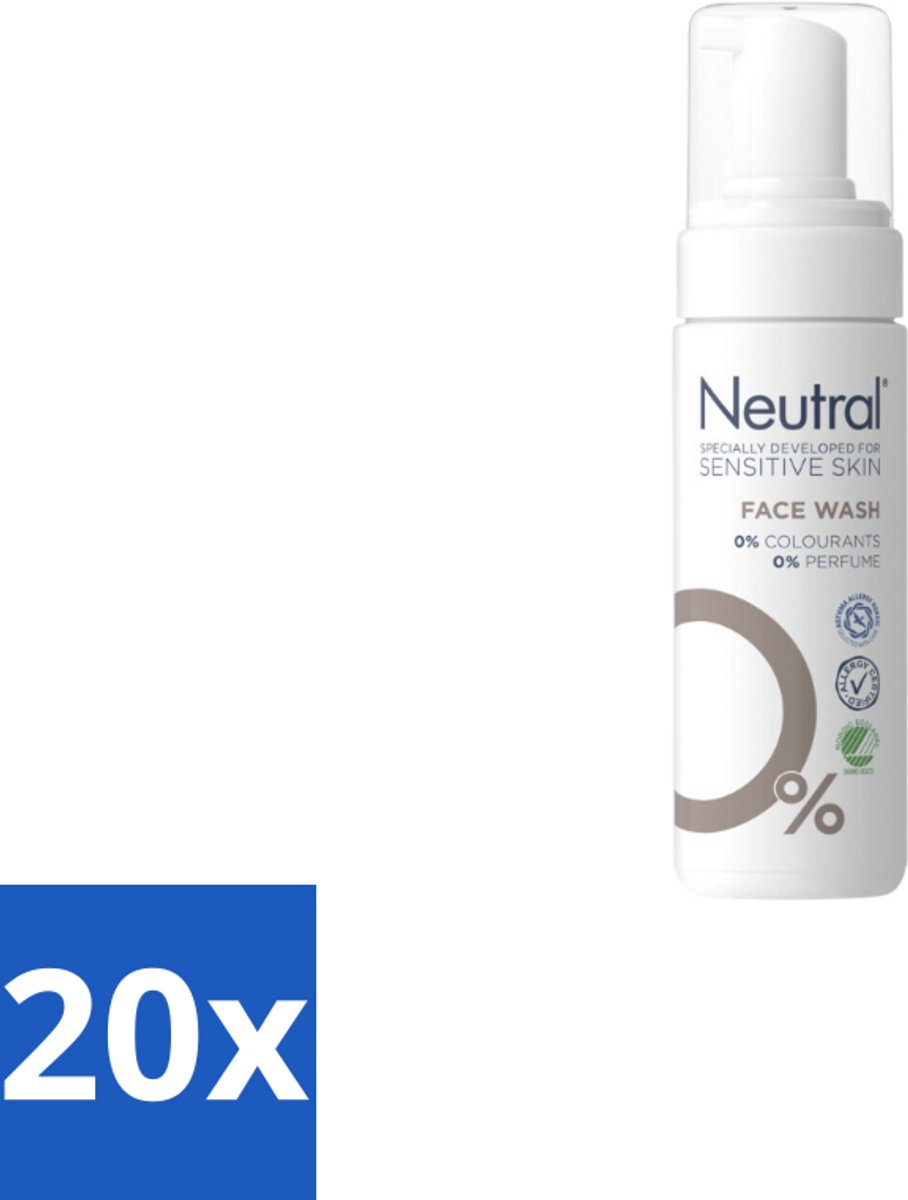 20 x Neutral – Gezichtsreiniging – Face Wash 0% Parfumvrij – 150 ml - Gevoelige Huid - Gezichtsreiniger - Milde Reiniging - Glycerine - Crème Verwijderen
