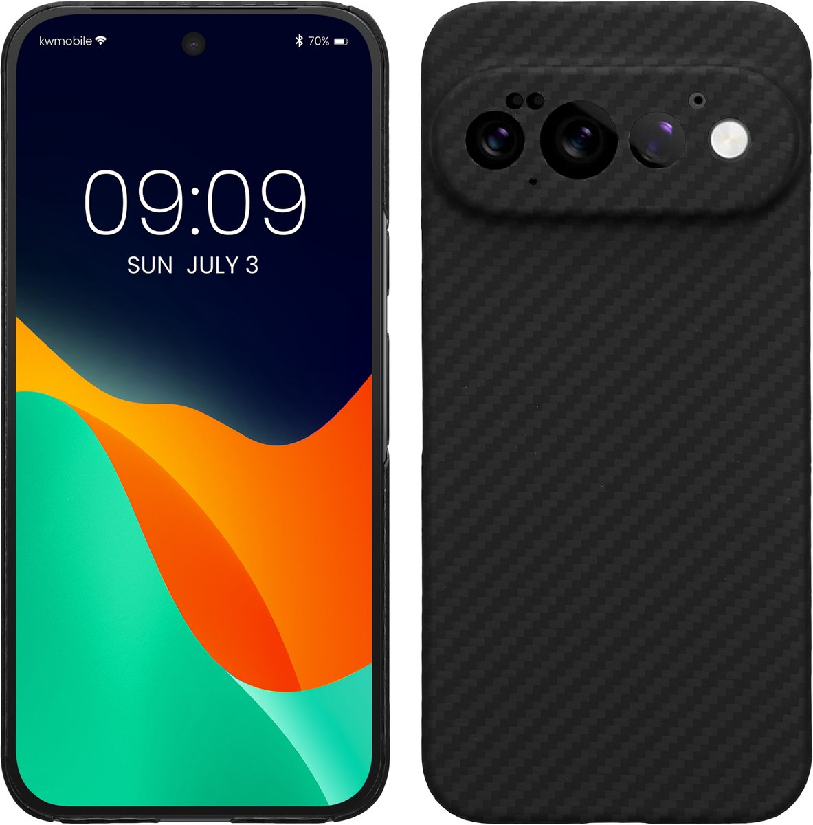 kalibri hoesje geschikt voor Google Pixel 11 Pro - aramidehoes voor smartphone - mat zwart
