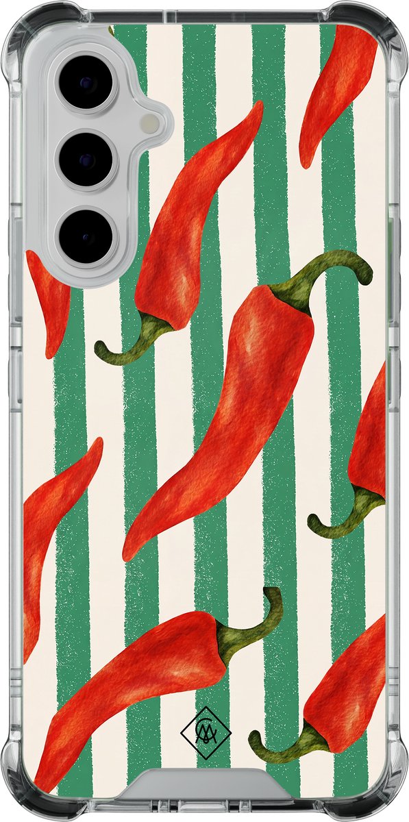 Casimoda® hoesje - Geschikt voor Samsung Galaxy A55 - Hot Pepper Vibes - Shockproof case - Extra sterk - - Multi, Transparant