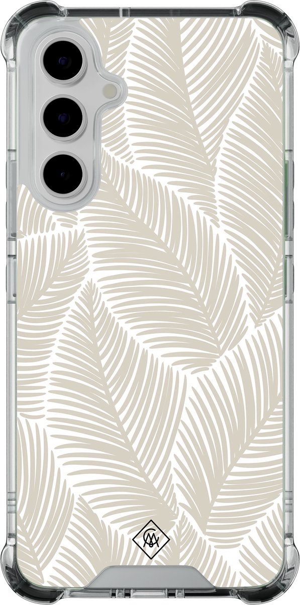 Casimoda® hoesje - Geschikt voor Samsung Galaxy A55 - Palmy Leaves Beige - Shockproof case - Extra sterk - - Multi, Transparant