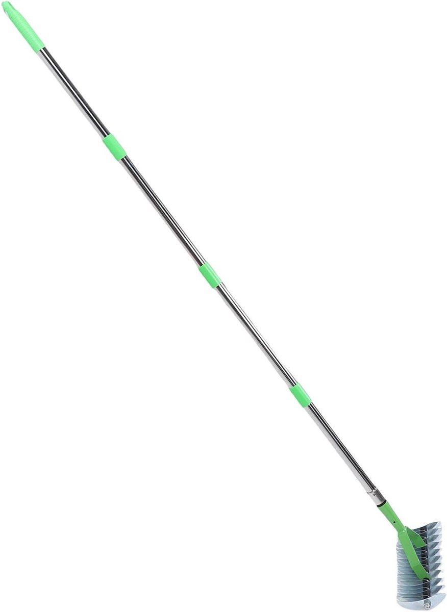 Verticuteerhark Gazon - Tuingereedschap Hark - Gazon Onderhoud - Verstelbare Lengte - 179 cm - Zilver