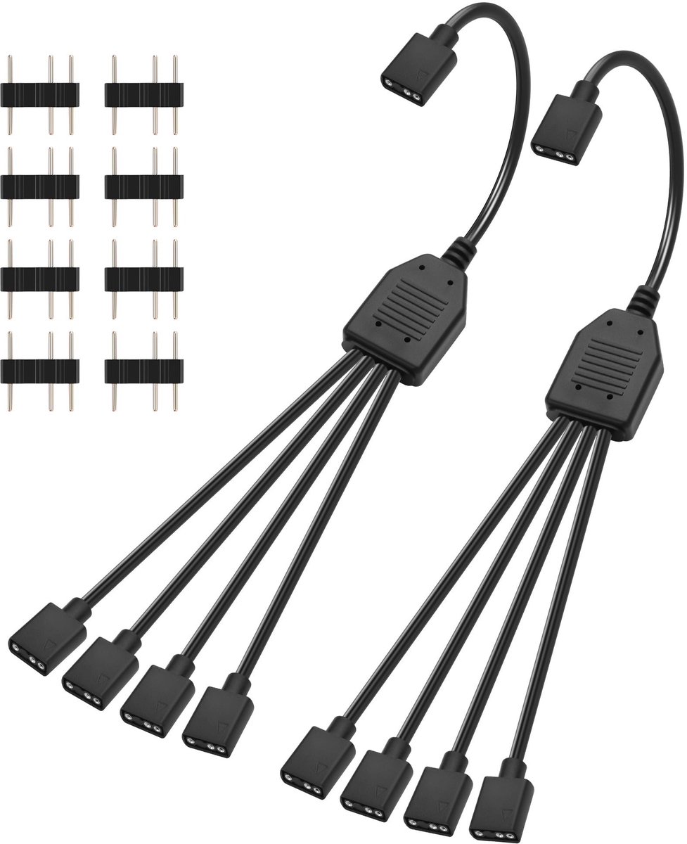 Elzusha - 1 naar 4 ARGB Splitter Kabel 5V 3 Pin voor RGB Verlichting