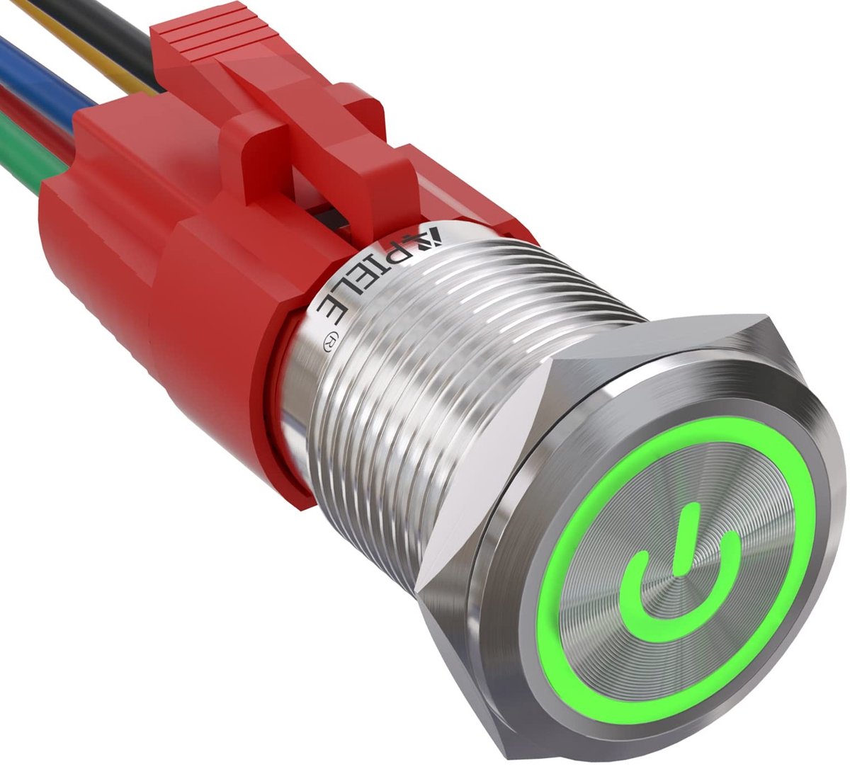 Elzusha - Drukschakelaar 16mm met LED en Waterdichte Aansluiting