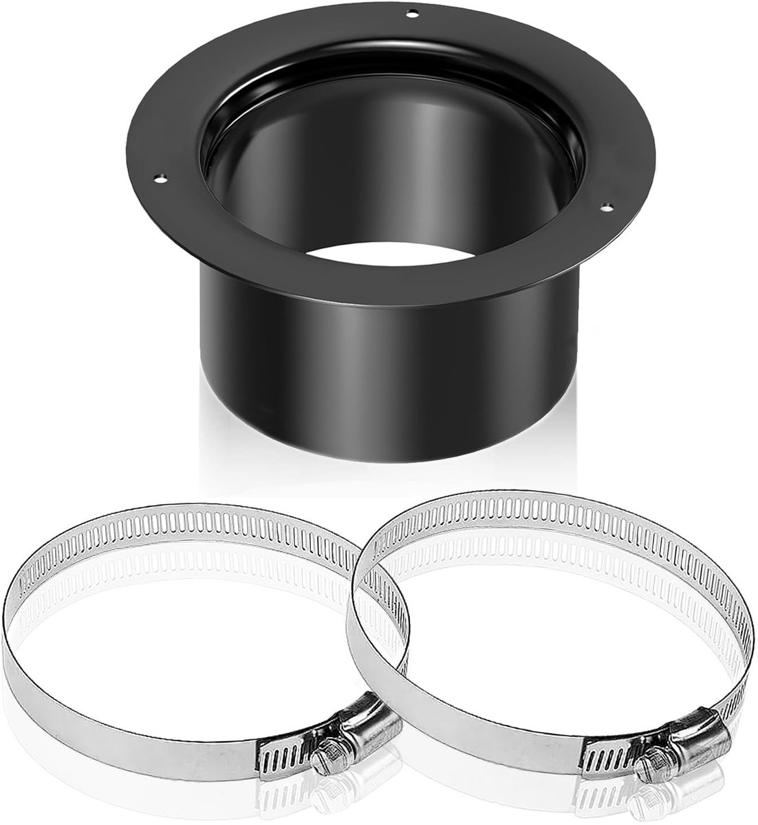 Elzusha - Kanaalconnector Flens 75mm - Wandflens Connector Met Slangklemmen