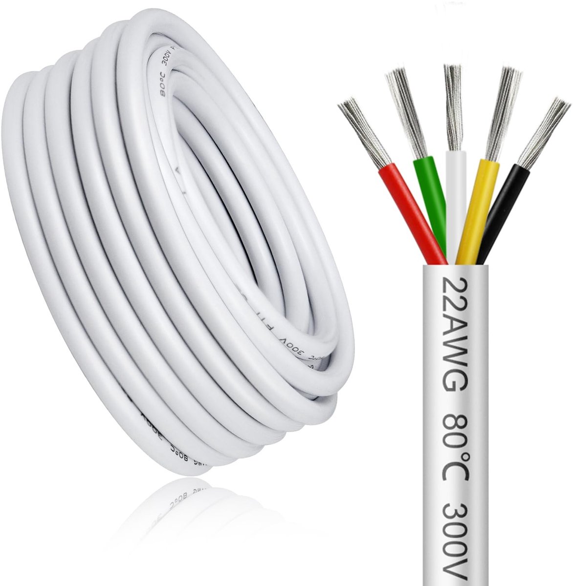 Elzusha - Flexibele Elektrische Kabel 30m 22 AWG 5-Draads