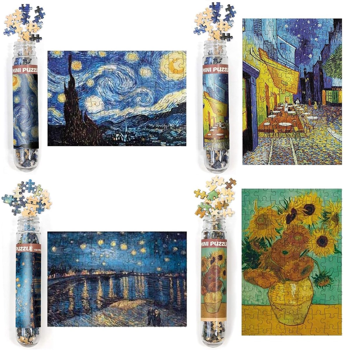 Elzusha - Set van 4 Mini Puzzels met 150 Stukken