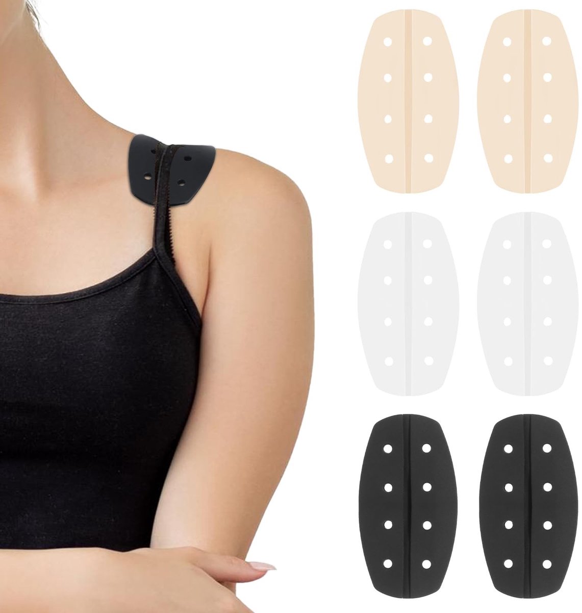 Elzusha - Set van 6 Siliconen BH Schouderpads voor Comfort en Ondersteuning