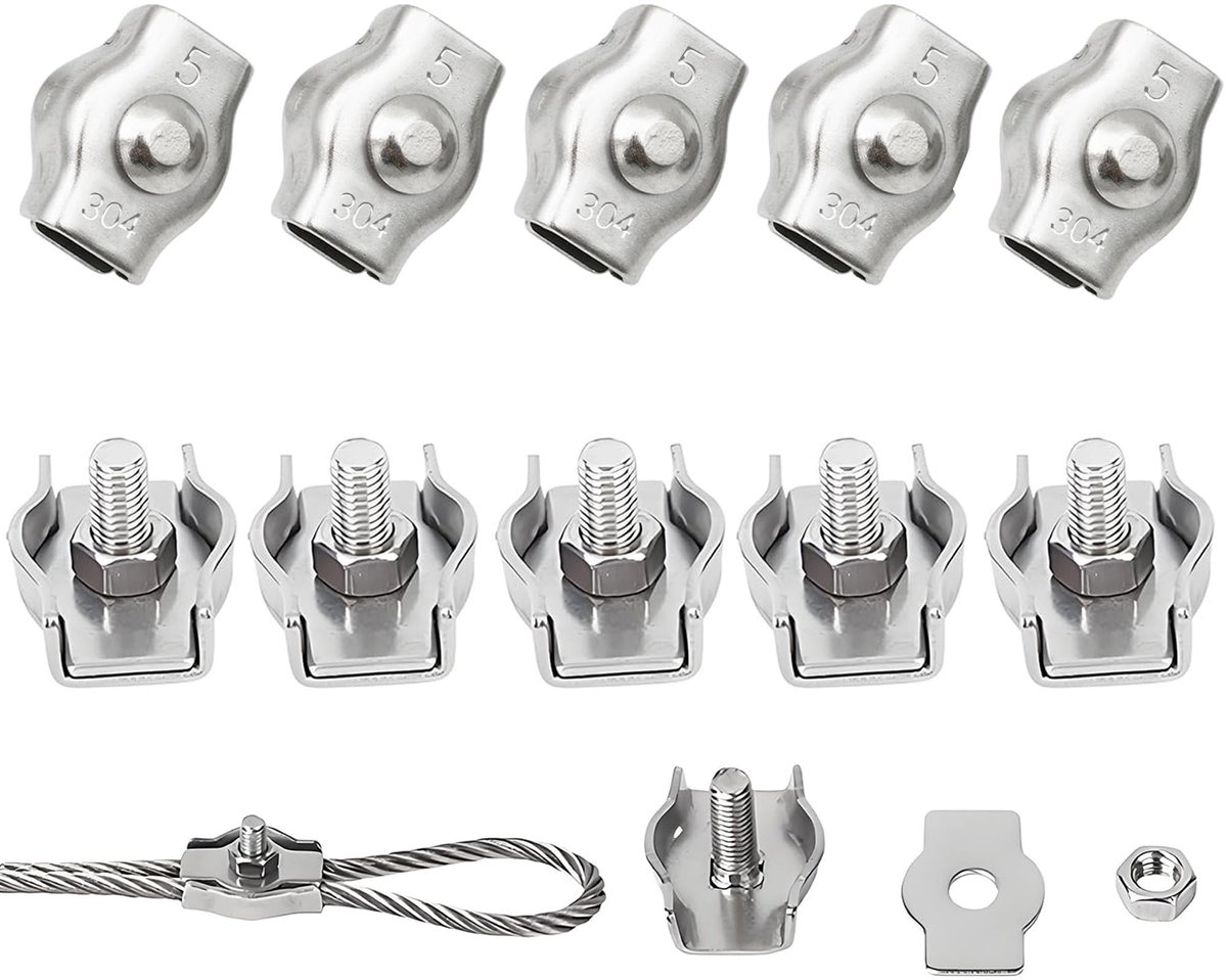 Elzusha - M5 Stalen Kabelclips voor Kabelbevestiging, 10 Stuks