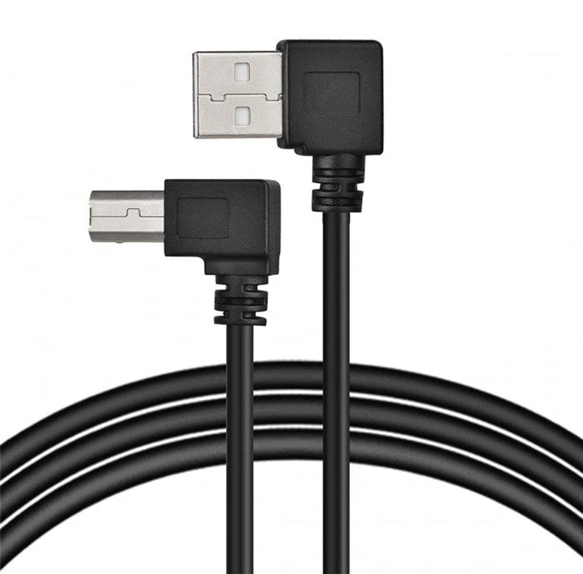 Elzusha - USB 2.0 A naar B Printkabel - 90 Graden - 100cm - Hoge kwaliteit - Printerkabel - Geschikt voor diverse printers - Zwart