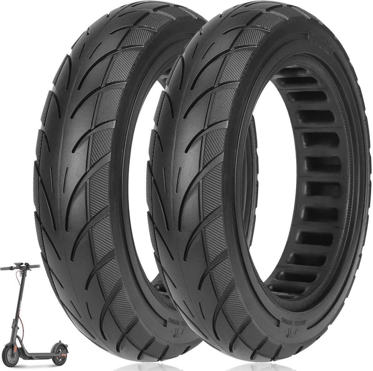 Elzusha - 10 Inch Massieve Banden voor Elektrische Scooter met Antislip Patroon