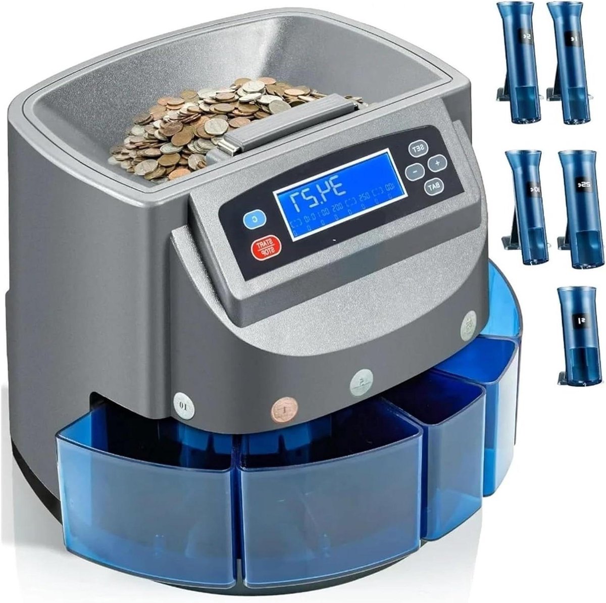 Geldteller Machine - Munten Sorteerder - Efficiënt Tellen - Automatische Sortering - 270 Per Minuut - Zwart