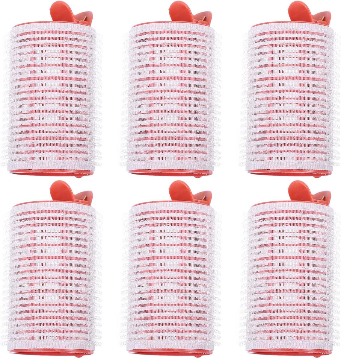 Haarkrullers Zelfklevend - Haarrollers Plastic - Creëer Volle Krullen - Hittevrij Haarstyling - 6 Stuks - Donkerrood
