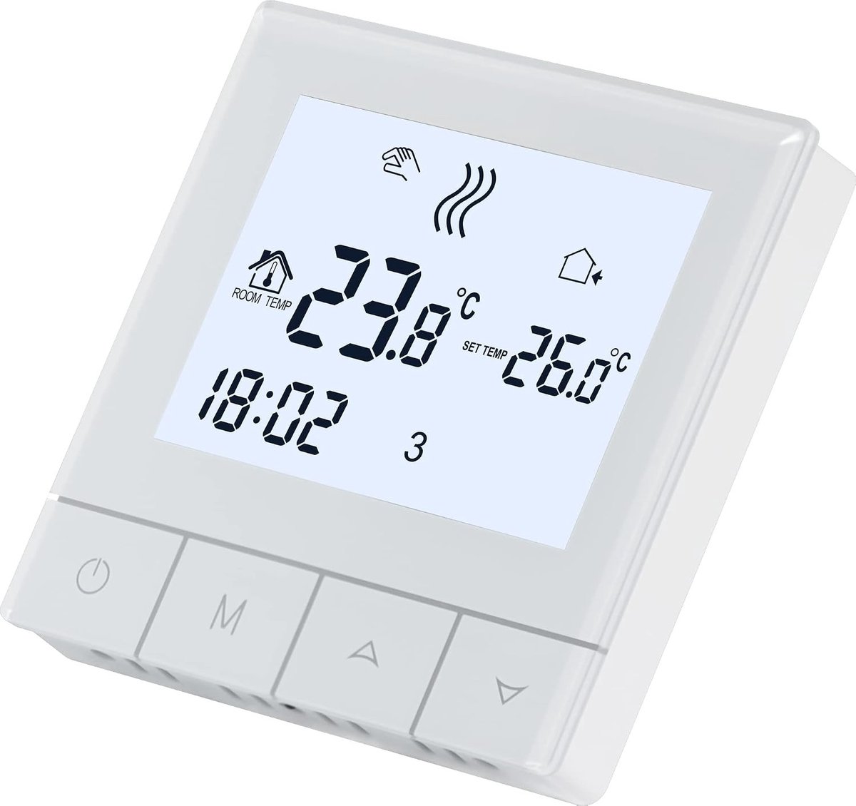 Slimme Kamerthermostaat - Wit - Digitale Wekelijks Programmeerbare Thermostaat voor Vloerverwarming - Voor Huishoudelijk Gebruik