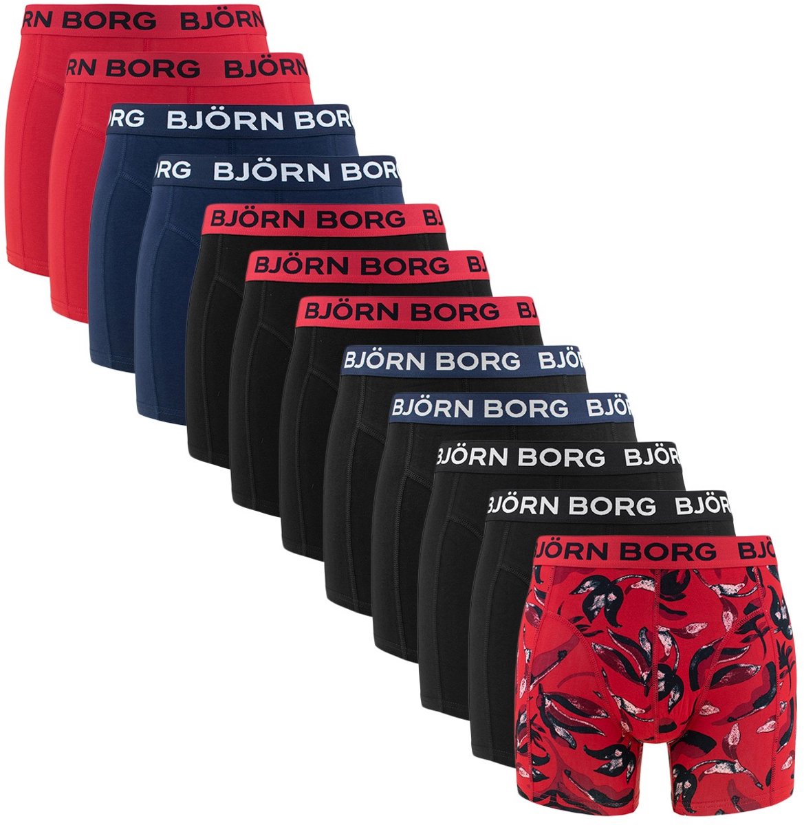 Björn Borg heren cotton stretch 12P boxers basic leafs multi