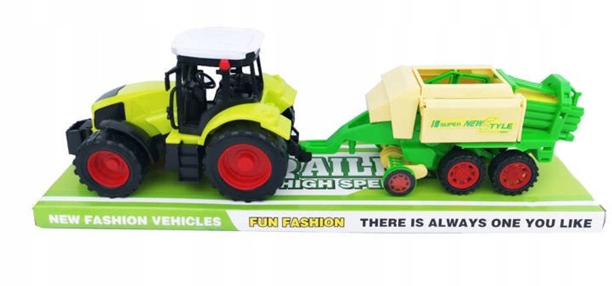 Speelgoedtractor met landbouwmachine pers 38cm