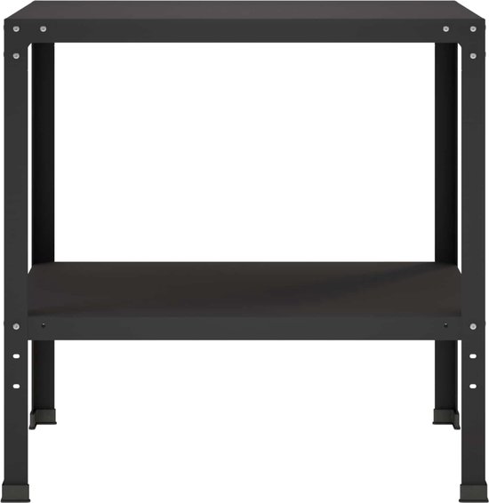 vidaXL - Planttafel - 60 - x - 50 - x - 80 - cm - Gepoedercoat - staal - Zwart — afbeelding 5