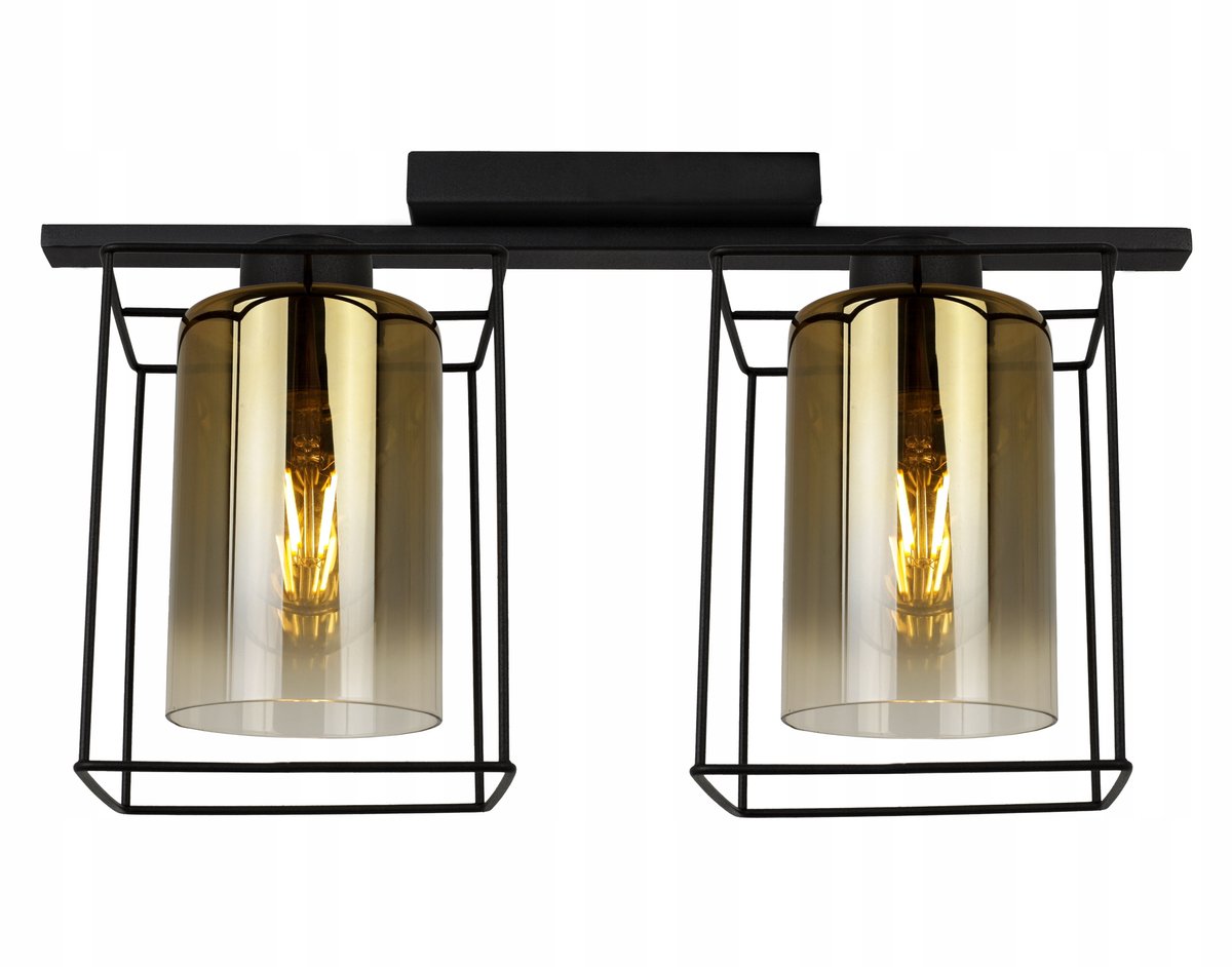 Merkloze Hanglamp Zwart Goud Glamour Loft Stijl met Glazen Kap