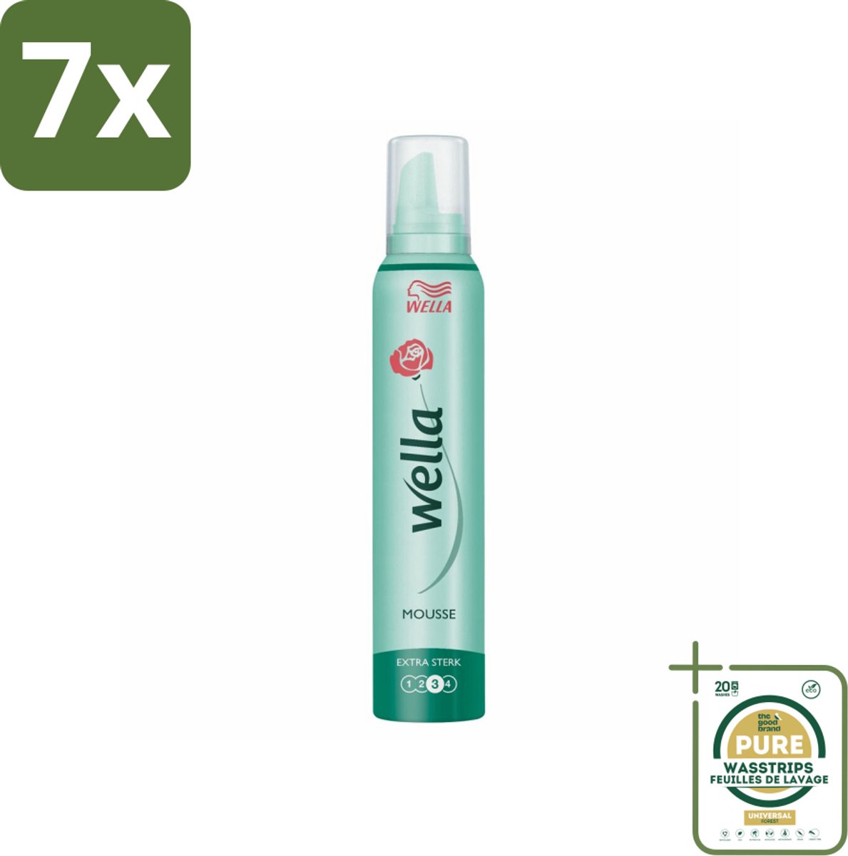 7 x Wella Extra Strong Hold Haarmousse 200 ml - Grootverpakking - Haarmousse - Versteviging - Stevigheid - Flexibiliteit - UV Bescherming