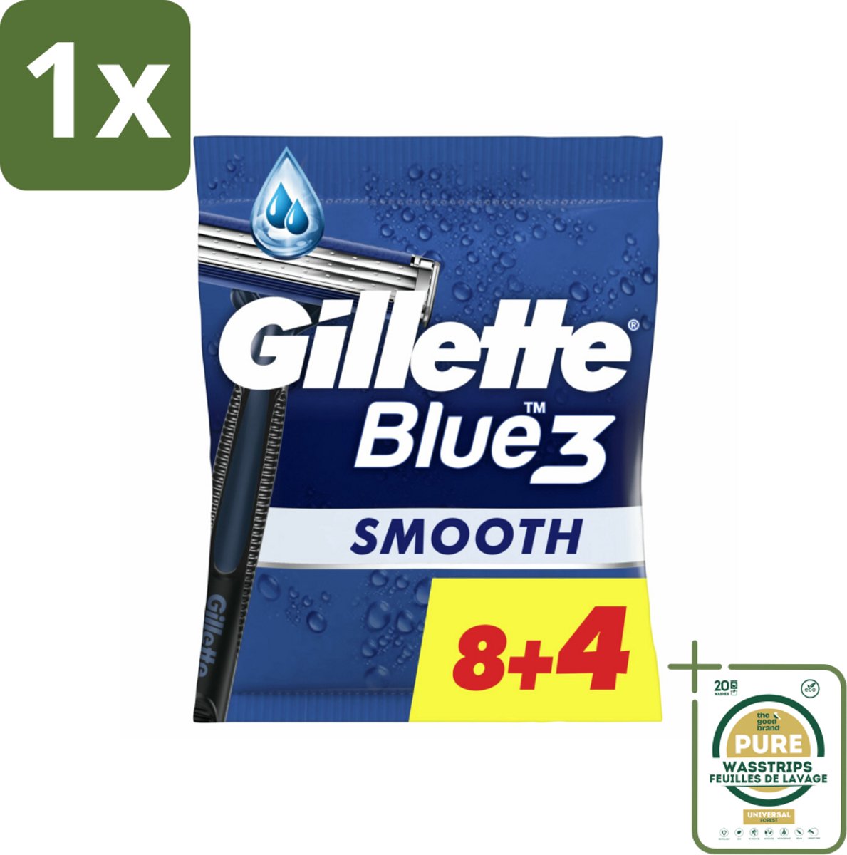 1 x Gillette Wegwerpmesjes Blue III 12 stuks per verpakking- Scheermesje - Scheermes - Scheerbeurt - Scheerhandvat - Scheerhoofd
