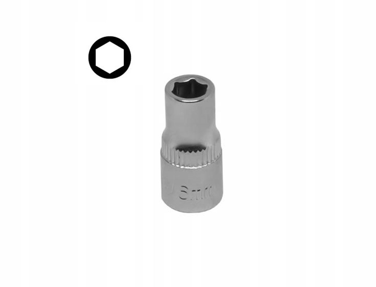 6-hoekige dopsleutel 1/4" 4mm Cr-V staal