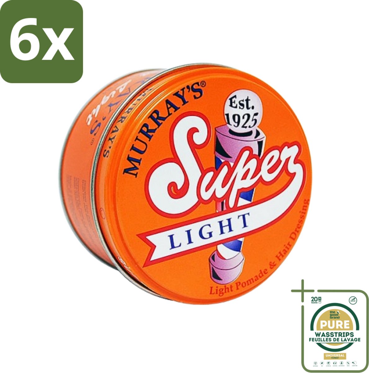 Murray's - Super Light - Pomade - Lichtgewicht Hold - Glanzende Afwerking - 85 ml - Voordeelverpakking - 6 stuks - Haartype - Haartypen
