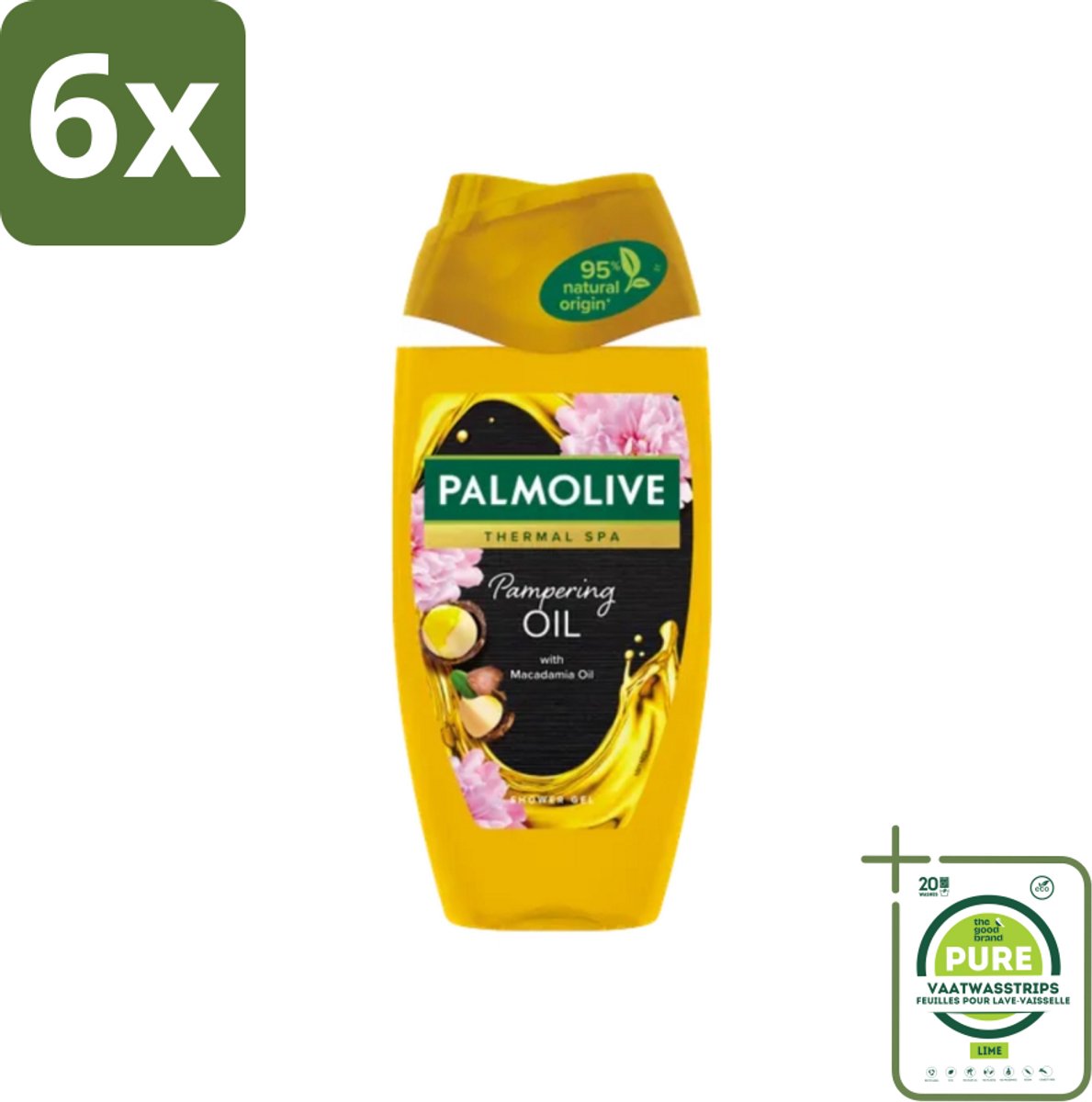 Palmolive - Thermal Spa - Douchegel - Pampering Oil - Macadamia - 250 ml - Voordeelverpakking - 6 stuks - Douchegel - Pampering oil