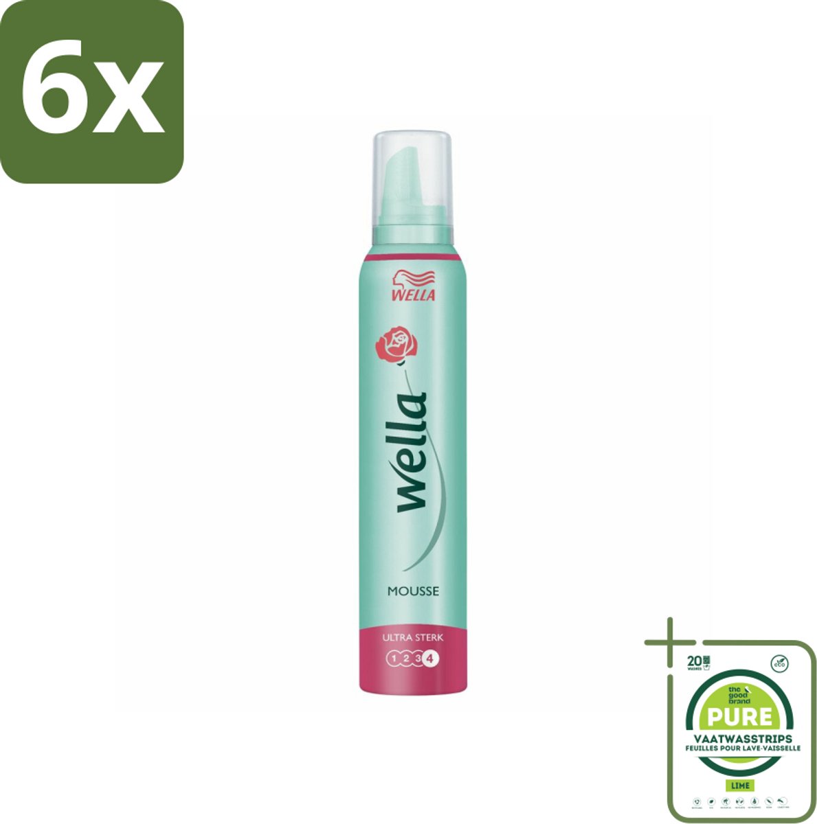 Wella Ultra Sterk Haarmousse 200 ml - Voordeelverpakking - 6 stuks - Haarversteviging - Flexibele Haarmousse