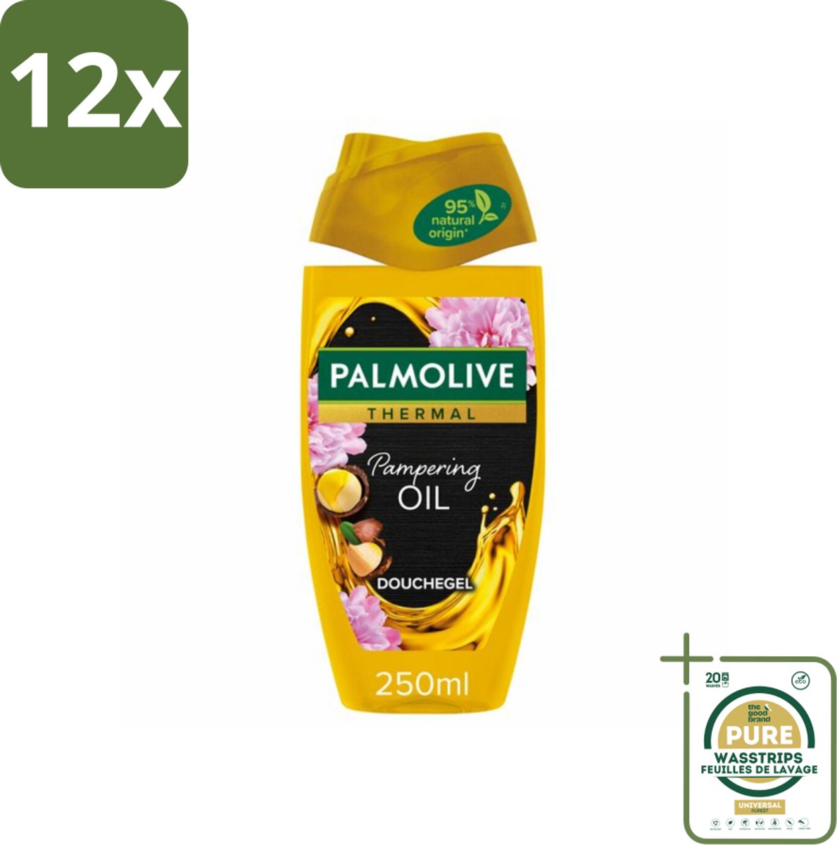 Palmolive Douchegel Thermal Pampering Oil 250 ml - Voordeelverpakking - 12 stuks - Herstel - Hydrateren