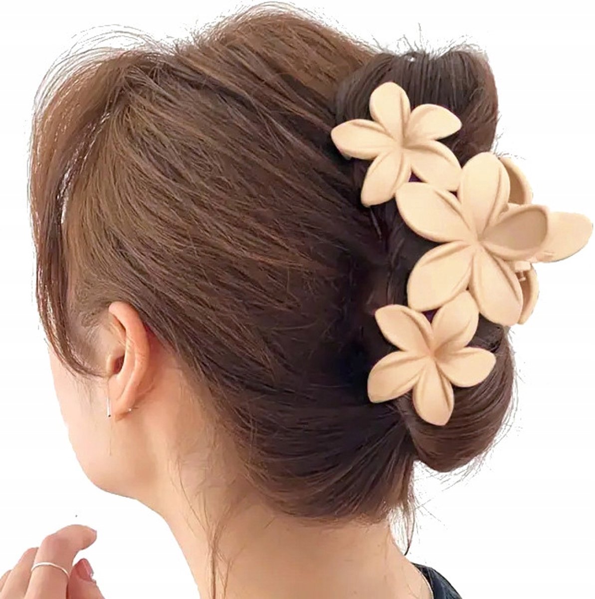 Grote Hawaii Bloem Haarclip - Crème