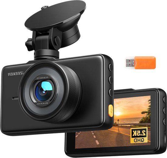 Auto Camera - Dashboard Recorder - Verkeersincidenten Vastleggen - 2.5K QHD Resolutie - 3 Inch Display - Zwart