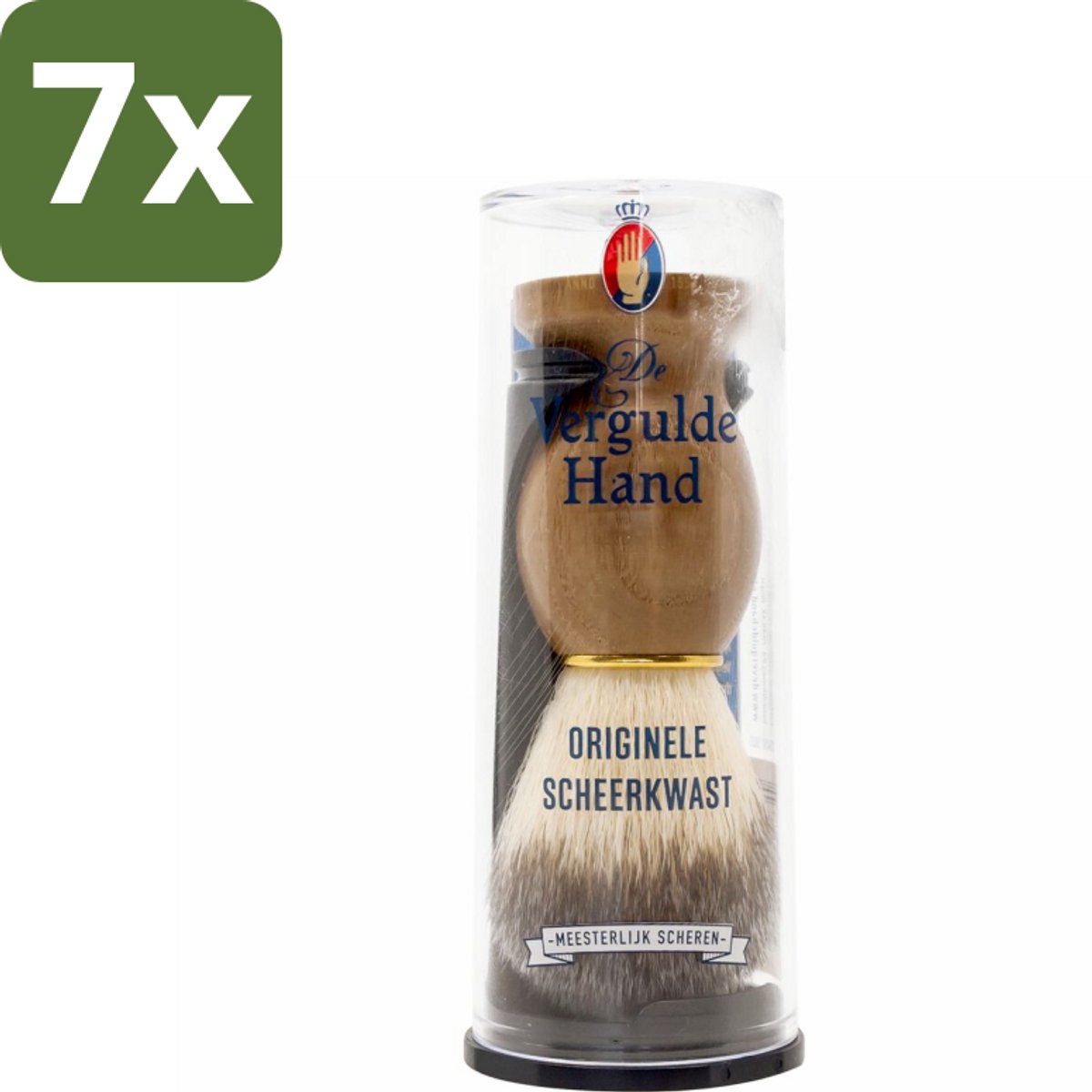 7 x Vergulde Hand Originele Scheerkwast - Scheerkwast - Scheerbeleving - Scheerzeep - Baardharen - Huid Doorbloeding