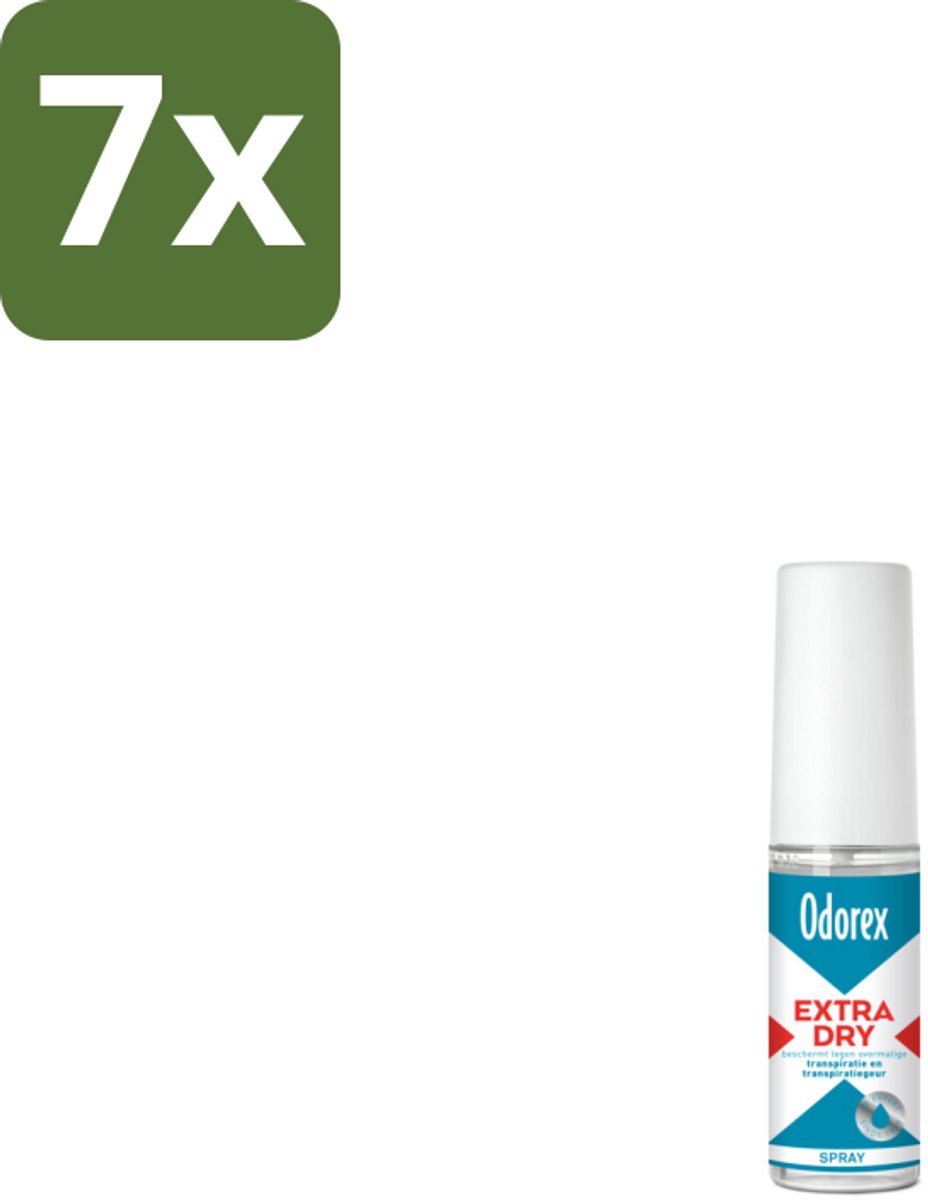 7 x Odorex Extra Dry Pompspray 30 ml - Extra Droog - Overmatig Zweten - Intens Droog - Pompspray - Deodorant