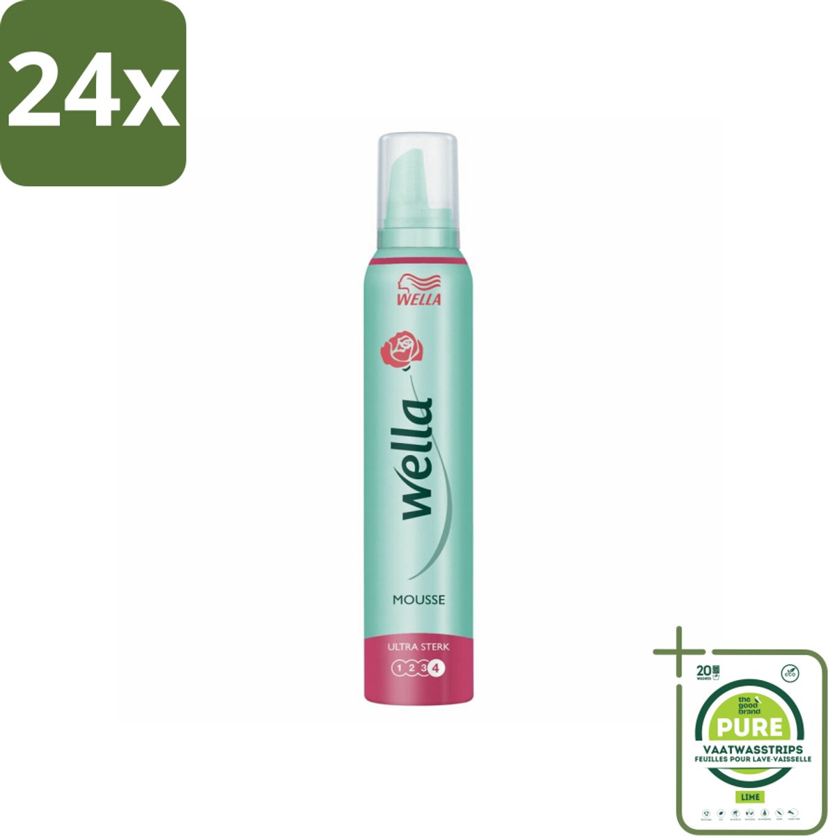 Wella Ultra Sterk Haarmousse 200 ml - Voordeelverpakking - 24 stuks - Haarversteviging - Flexibele Haarmousse