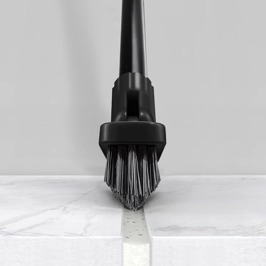 Voegenborstel Lange Steel - Tegel Schrobber - Hardnekkig Vuil Verwijderen - 180° Draaibare Kop - 132cm - Zwart — afbeelding 3