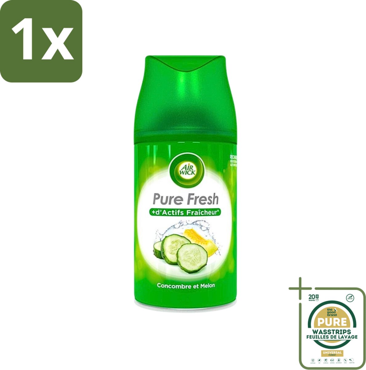 1 x Air Wick Freshmatic - Luchtverfrisser Navulling - Pure Fresh Komkommer - 250ml- Luchtverfrisser - Geurverspreider - Komkommer Geur - Frisse Geur - Geurintensiteit