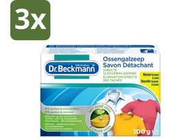 3 x Dr.Beckmann - Vlekkenverwijderaar - Ossengalzeep Met Aloë Vera - Witte en Gekleurde Was - 100g - Vlekkenverwijderaar - Textiel Reinigen - Tapijt Reinigen - Meubel Reinigen - Aloë Vera