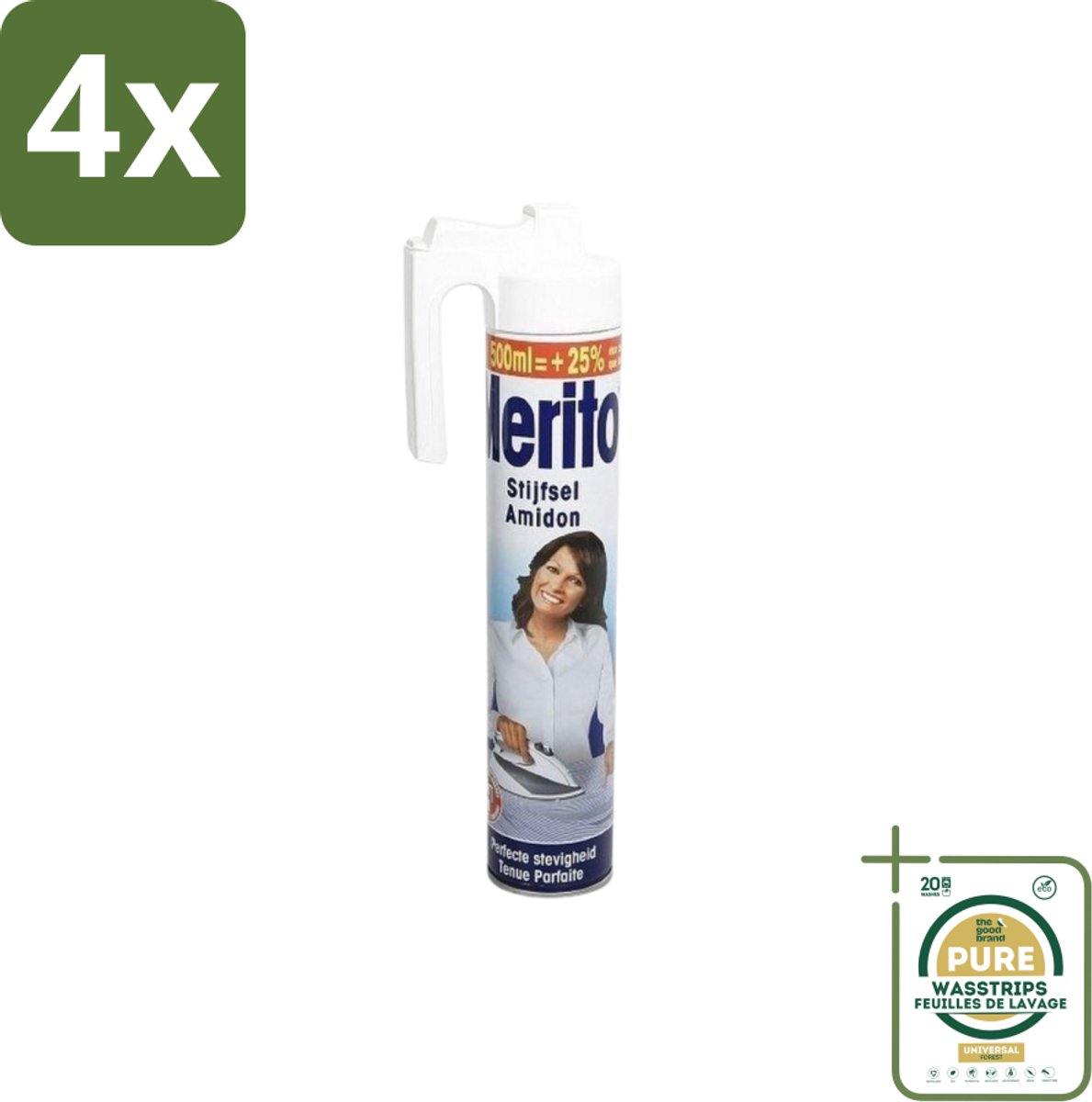 Merito - Stijfsel - 500 ml - Voordeelverpakking - 4 stuks - Linnen - Strijken