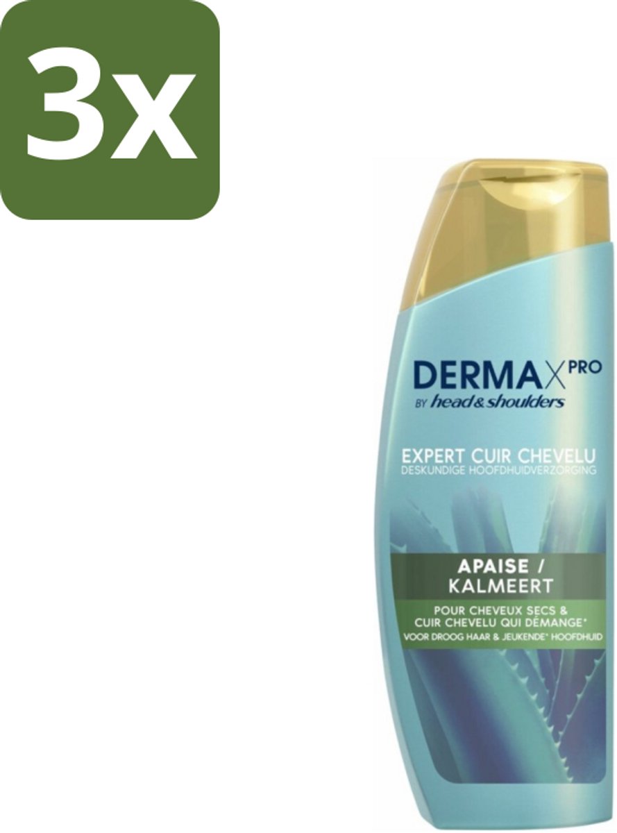 3 x Head & Shoulders - DermaX Pro - Anti-Roos Shampoo - Kalmeert - 470 ml - Anti-roos Shampoo - Droge Hoofdhuid - Jeuk - Hoofdhuid Verzorging - Kalmerend Shampoo