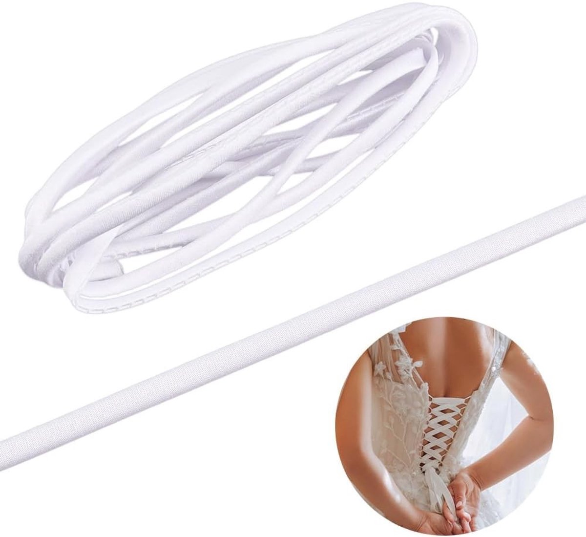 Elegante 78.74 inch Dames Strikband voor Trouwe Dresses, Witte Kanten Riem voor Zipper Vervanging, Perfect voor Bruiloften en Proms