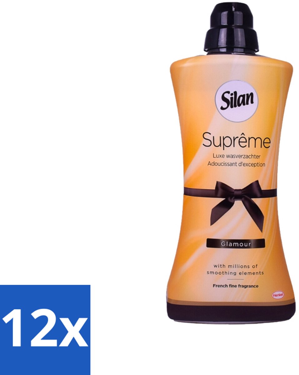 12 x Silan Suprême - Wasverzachter - Glamour - 44 Wasbeurten - 1.2L - Wasverzachter - Wasverzachter Glamour - Luxe Wasverzachter - Zachte Was - Geurige Was