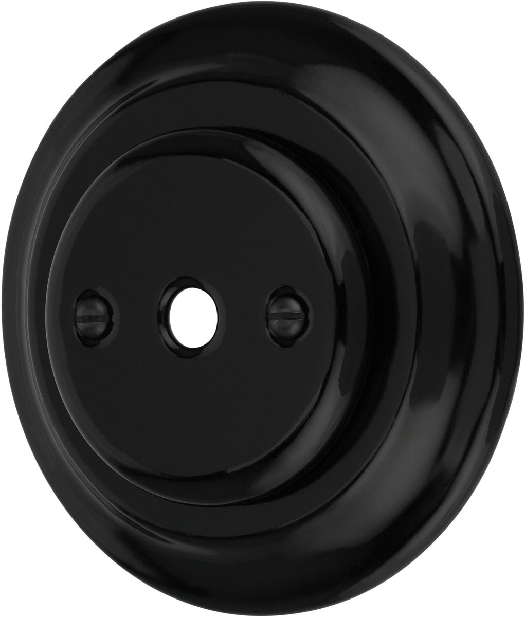 Elzusha - Inbouw Porseleinen Retro Kabeluitgang, Serie PR1 in Zwart