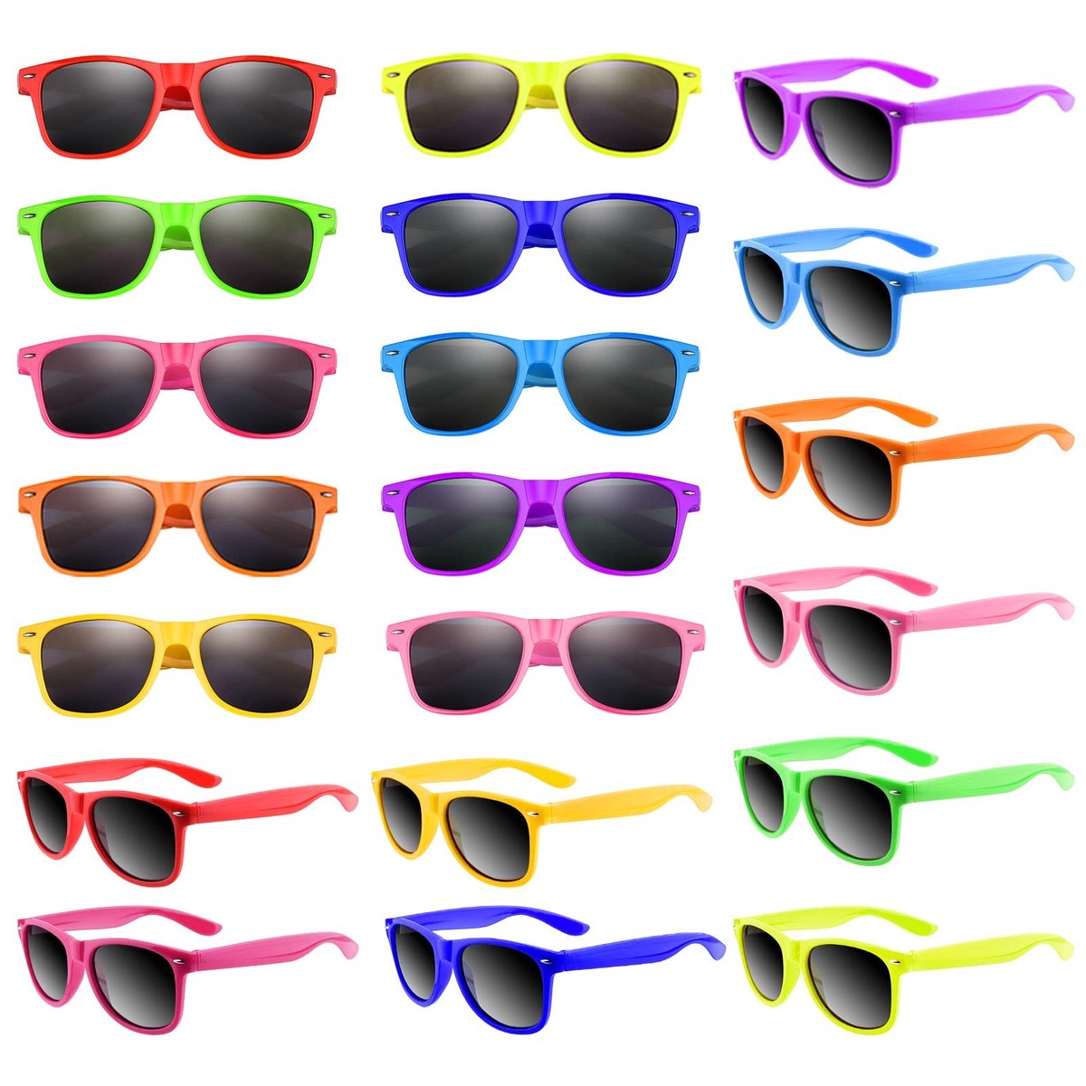 Elzusha - Neon Zonnebrillen Set van 40 voor Feestjes en Zomerse Activiteiten
