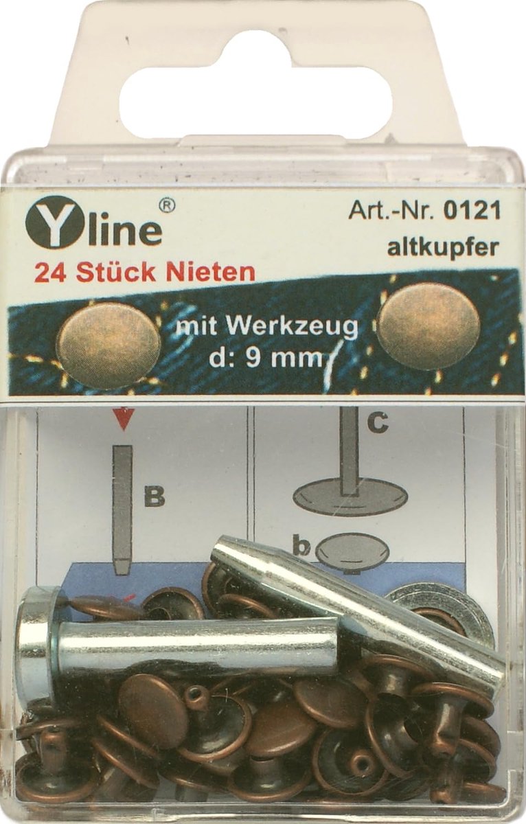 Elzusha - 24 Stuks Koperkleurige Klinknagels met Gereedschap