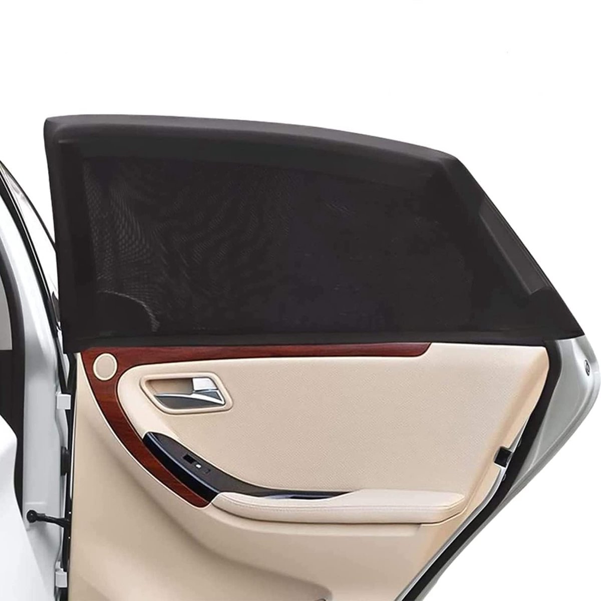 Elzusha- Kinderautoparasol UV-bescherming - Zonwering voor Ramen - Ademend Autonet - Stretchmateriaal - Geschikt voor de meeste Auto's - Afmetingen 110 x 50 cm - Zonnescherm