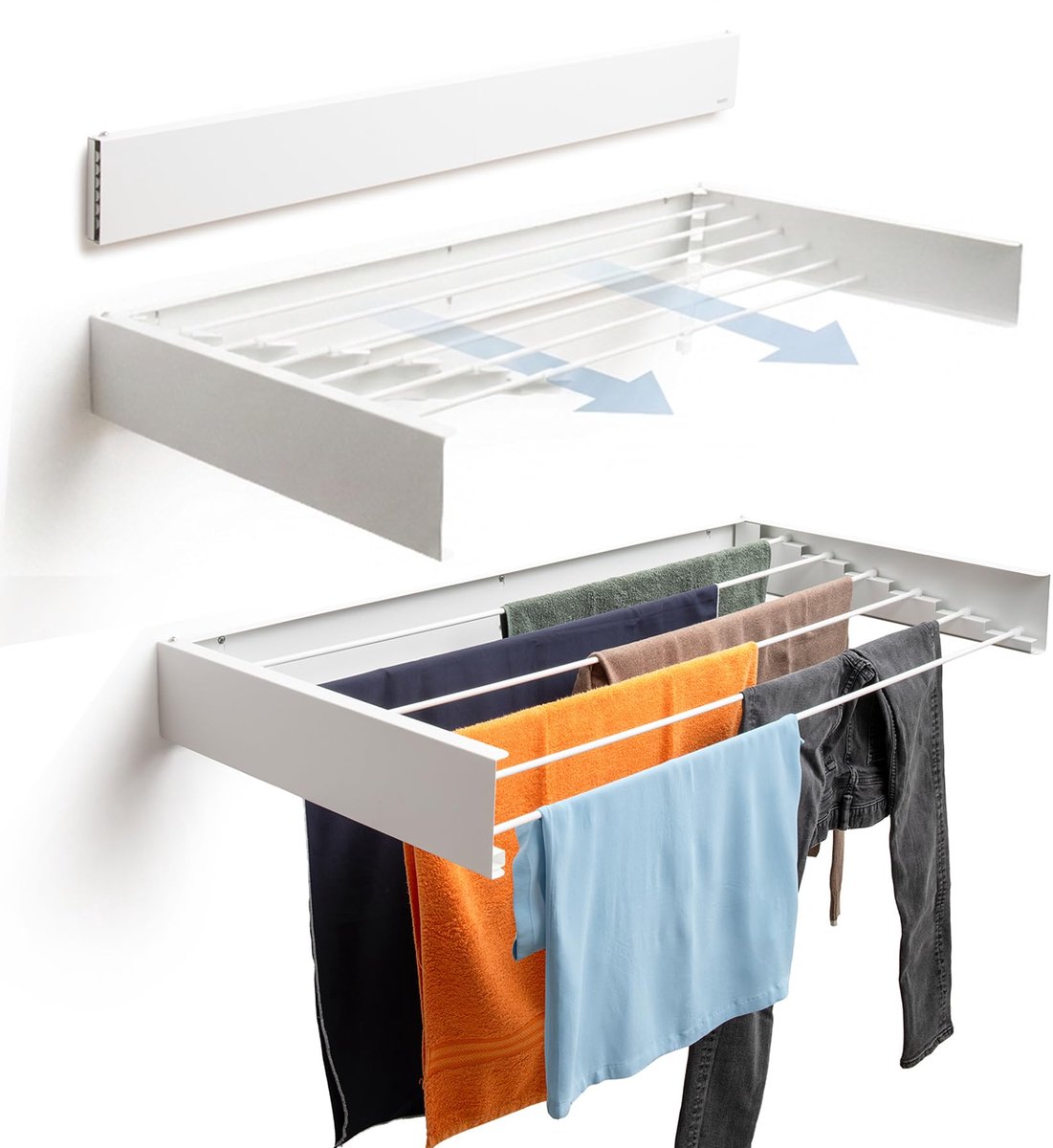 Foxydry Hide, wanddroogrek, inklapbaar, ruimtebesparend, 117 cm - ShopVlot